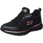 Sneakers larghezza E scontate casual nere numero 35 chiusura velcro antiscivolo a strappo per Donna Skechers Squad 