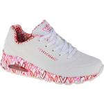 Sneakers stringate larghezza A bianche numero 38 con stringhe con tacco fino a 3 cm per Donna Skechers Uno 