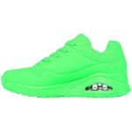 Sneakers larghezza E casual verdi numero 39 di gomma con tacco da 3 cm a 5 cm per Donna Skechers Uno 