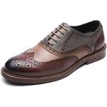 SKINII Men's Shoes， Scarpe da Uomo in Pelle, Scarpe da Business Cuoio, Scarpe Casual Lace-up Tutte Le Partite di Pelle (Color : Brown, Size : 41)