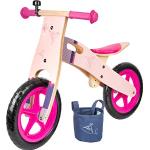 Bici rosa di legno senza pedali per bambini 