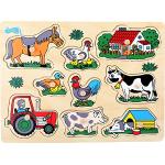 Puzzle di legno a tema mucca per bambini per età 2-3 anni 