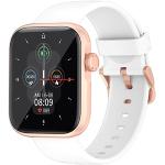 Smartwatches touch screen bianchi in silicone da sport con connessione Bluetooth con pulsometro 
