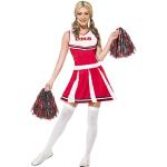Costumi rossi con pon pon da cheerleader per Donna Smiffys 