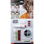 Smiffys Make-Up FX, Complete Zombie Kit, Red, Facepaint, Blood, Liquid Latex, Horror Flesh, Crayon & Applicator