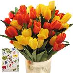Biglietti rossi a fiori a tema tulipano di San Valentino 