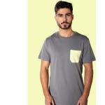 Magliette & T-shirt monochrome grigie M di cotone Bio traspiranti mezza manica con scollo rotondo per Uomo 