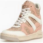 Sneakers alte larghezza E rosa di gomma animalier con stringhe Guess 