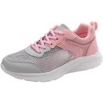 Sneakers larghezza A casual rosa numero 42 con paillettes tacco a zeppa traspiranti platform per Donna 
