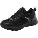 Sneakers larghezza A eleganti nere numero 38 con paillettes con stringhe tacco a zeppa traspiranti platform per Donna 