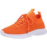 Sneakers slip on eleganti arancioni numero 37 tinta unita con allacciatura elasticizzata traspiranti per la primavera per Donna Generic 