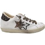 Sneakers basse larghezza E casual bianche numero 41 leopardate con glitter per Donna 2 Star 