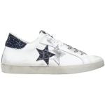 Sneakers basse larghezza E casual blu numero 39 leopardate con glitter per Donna 2 Star 