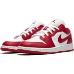 Sneakers basse larghezza E rosse di gomma con stringhe per Donna Nike Air Jordan 1 Michael Jordan 