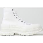Sneakers alte larghezza E bianche numero 40 di cotone con stringhe Alexander McQueen 