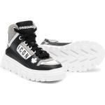 Sneakers alte larghezza E scontate nere numero 33 con stringhe per Donna Dsquared2 