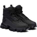 Sneakers alte larghezza A nere di gomma con stringhe antiscivolo Prada Cloudbust 