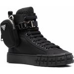 Sneakers alte larghezza E nere numero 36 di gomma con stringhe Prada 