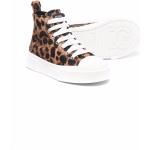 Sneakers alte larghezza E marroni numero 37 in tessuto animalier con stringhe per bambini Dolce&Gabbana Dolce 