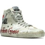 Sneakers alte larghezza E numero 41 di gomma con glitter con stringhe Golden Goose Francy 