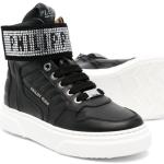 Sneakers larghezza A nere numero 37 di gomma con strass chiusura velcro a strappo per Donna Philipp Plein Junior 