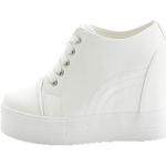 Sneakers larghezza E casual bianche numero 34 con stringhe platform per Donna 