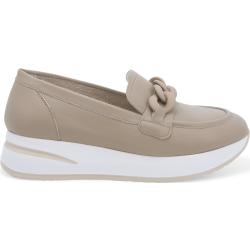 Sneakers mocassino donna in pelle marmo
