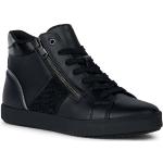 Sneakers alte larghezza D scontate nere numero 37 per Donna Geox 
