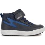 Sneakers alte larghezza D scontate blu scuro numero 37 in similpelle per bambini Geox 