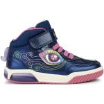 Sneakers alte larghezza D scontate blu scuro numero 35 in similpelle per bambini Geox 