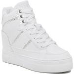 Sneakers alte scontate bianche numero 38 in similpelle per Donna Guess 