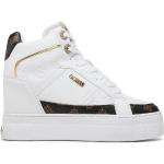 Sneakers alte scontate bianche numero 40 in similpelle per Donna Guess 