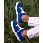 Sneakers larghezza E blu elettrico numero 42 in pelle di camoscio con stringhe con tacco da 3 cm a 5 cm ultraleggere per Uomo D'arienzo 