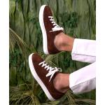 Sneakers larghezza E marroni numero 40 in pelle di camoscio con stringhe con tacco da 3 cm a 5 cm ultraleggere per Uomo D'arienzo 