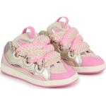 Sneakers stringate rosa numero 32 di gomma con stringhe per bambini Lanvin 