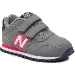 Sneakers basse scontate grigie numero 24 in similpelle per bambini New Balance 