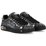 Sneakers stringate larghezza E scontate nere numero 47 di gomma all over con borchie con stringhe Dolce&Gabbana Dolce 
