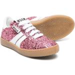 Sneakers stringate larghezza A rosa numero 37 di gomma con glitter con stringhe per bambini Msgm Kids 