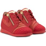 Sneakers stringate larghezza A rosse numero 19 di gomma a righe con stringhe antiscivolo per Donna Giuseppe Zanotti 