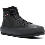 Sneakers alte larghezza E scontate nere numero 42 di gomma con stringhe per Donna Diesel 
