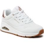 Sneakers basse scontate bianche numero 41 in similpelle per Donna Skechers 