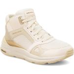 Sneakers alte scontate beige numero 36 in similpelle per Donna Skechers 