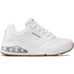 Sneakers basse scontate bianche numero 42 in similpelle per Donna Skechers 