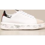 Sneakers stringate larghezza E bianche in pelle liscia per Donna Premiata 
