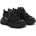 Sneakers stringate larghezza E nere numero 33 di gomma con stringhe per Donna Balenciaga Triple S 