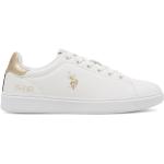 Sneakers basse scontate bianche numero 36 in similpelle per Donna u.s polo assn. 