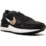 Sneakers stringate larghezza A nere in tessuto leopardate con stringhe Nike Waffle One 
