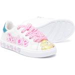 Sneakers stringate larghezza E bianche numero 35 di gomma con glitter con stringhe per Donna Monnalisa Barbie 