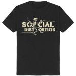 Social Distortion Checkered Skellie Uomo T-Shirt Nero S 100% Cotone Regular