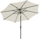 SONGMICS Ombrellone parasole 340 cm, UPF 50+, pieghevole su entrambi i lati a 30°, con manovella per aprire/chiusura, per terrazza, balcone, piscina, senza supporto, beige GPU045M01